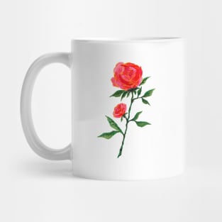 Red Rose Watercolor Mug